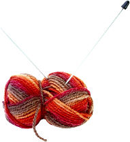Ball of yarn with two needles